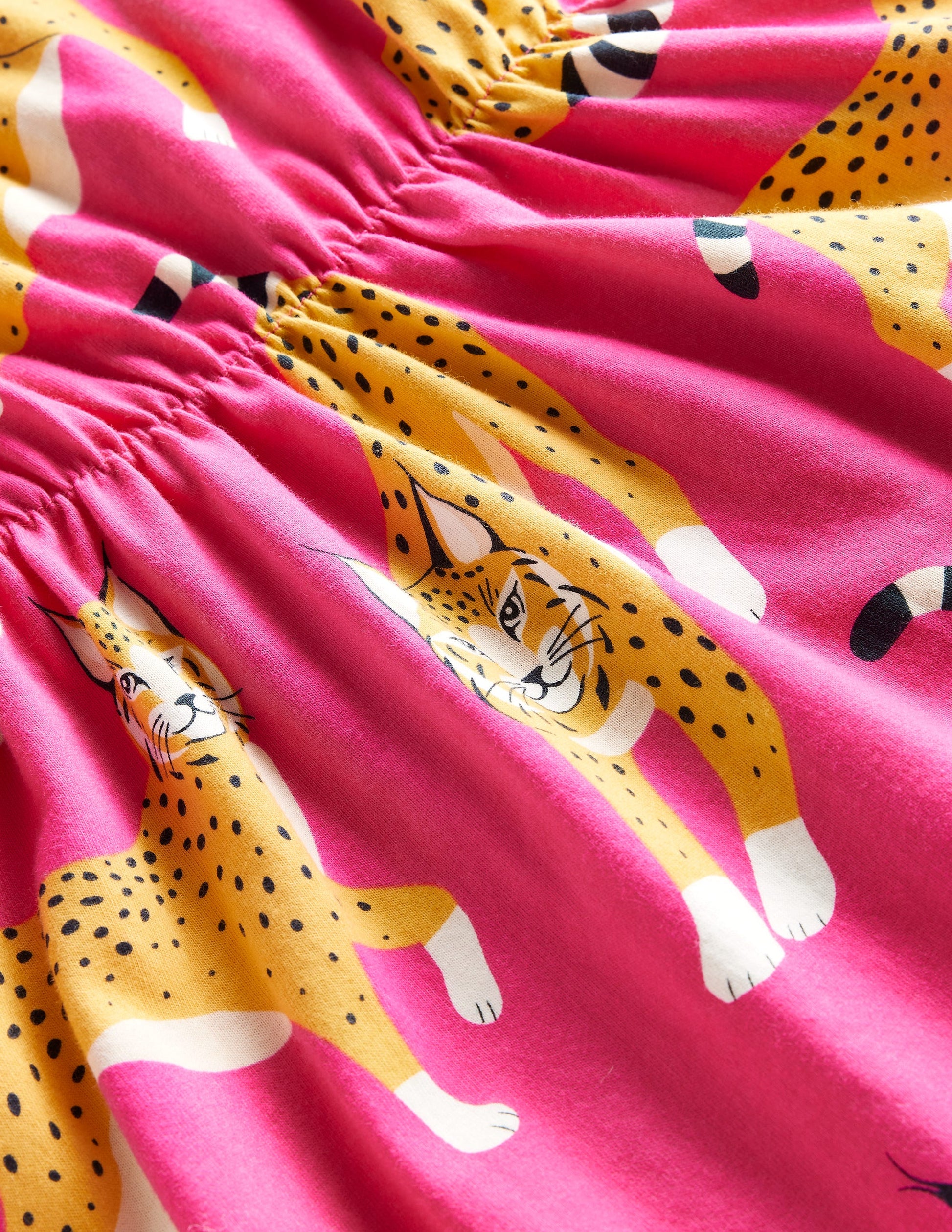 Jerseykleid mit Rüschenärmeln-Rosa Luchs-3