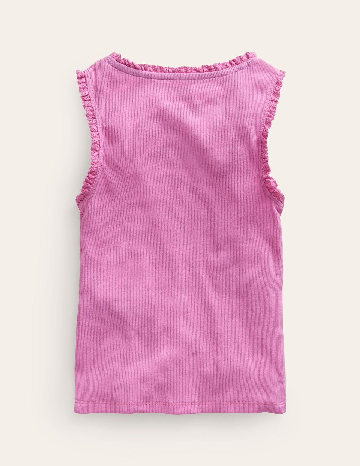 Geripptes Top mit Spitzenbesatz-Pfingstrosen-Rosa - Image 2