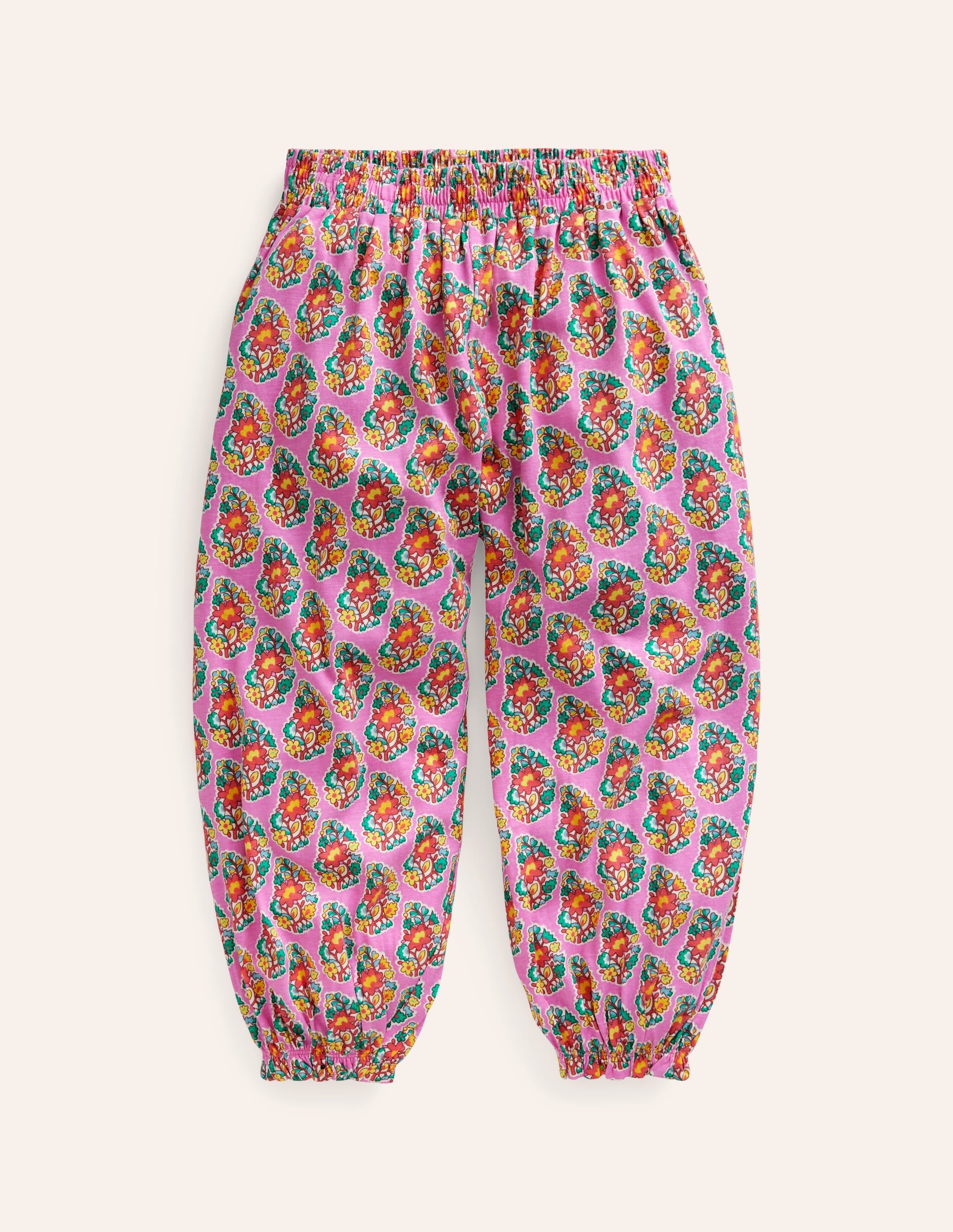 Haremshose aus Jersey-Rosa Pfingstrose Paisley - Image 1