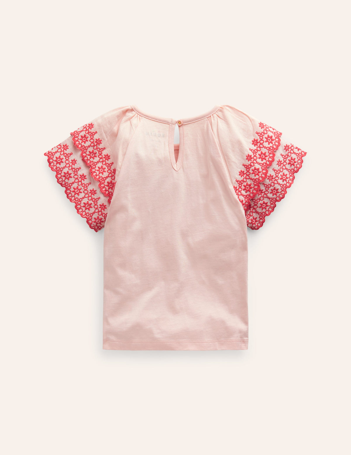 Broderie Mix T-shirt-Pink/Coral - Image 2