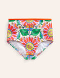 Bas de bikini taille haute-Motif Daisy Vine multi