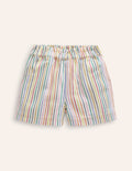 Pull-on Shorts-Ivory Multi Stripe