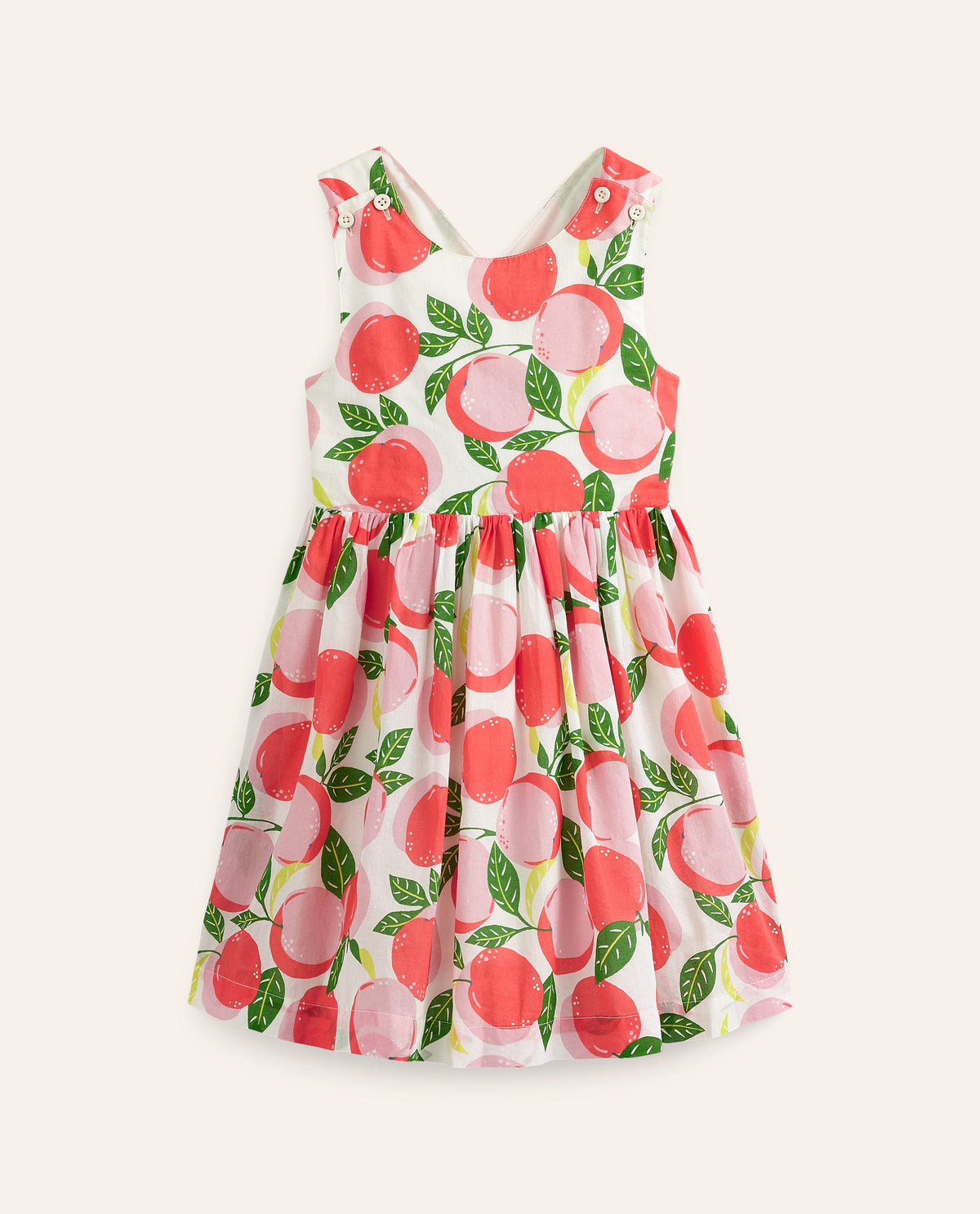 Kleid mit gekreuzten Rückenträgern-Naturweiß Pfirsiche - Image 1