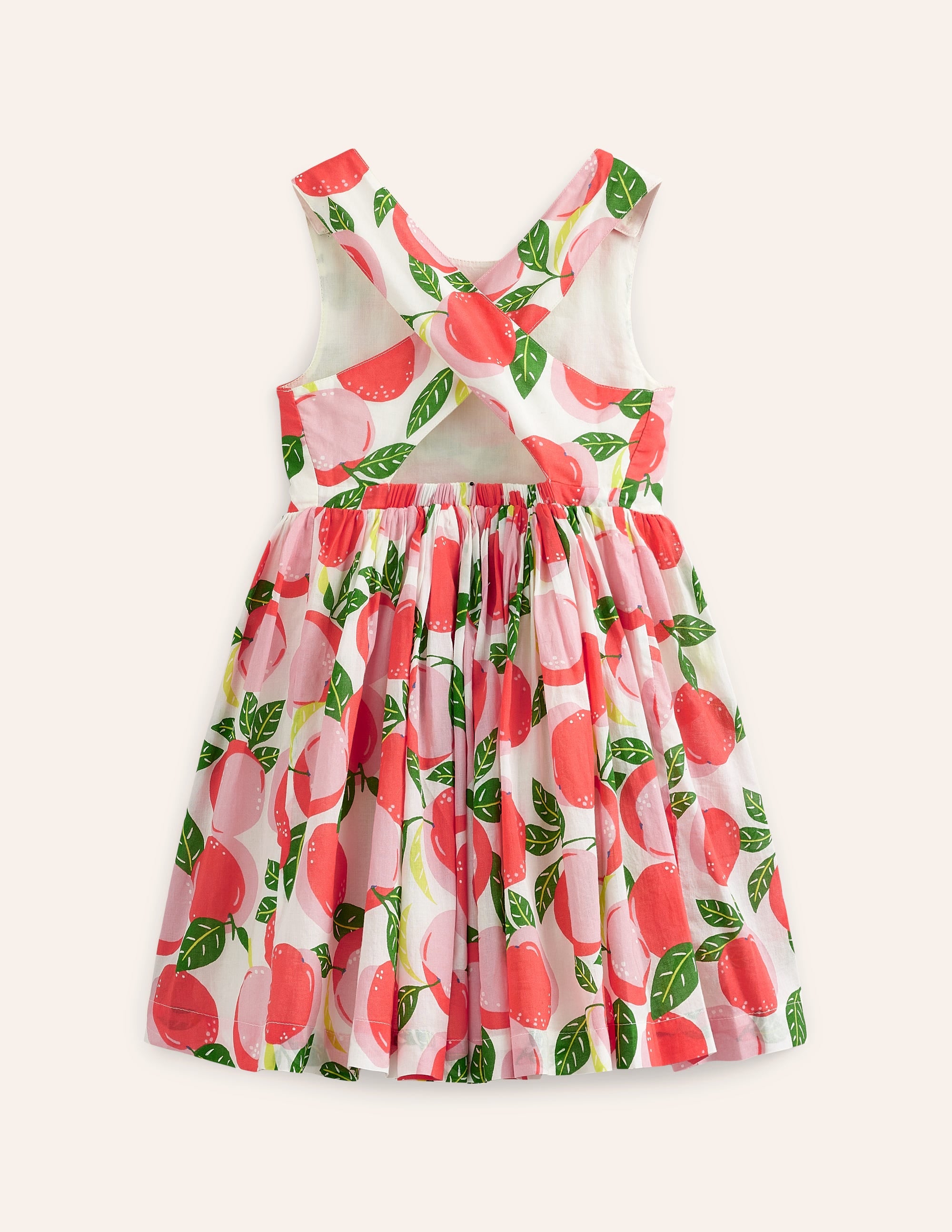 Kleid mit gekreuzten Rückenträgern-Naturweiß Pfirsiche - Image 2