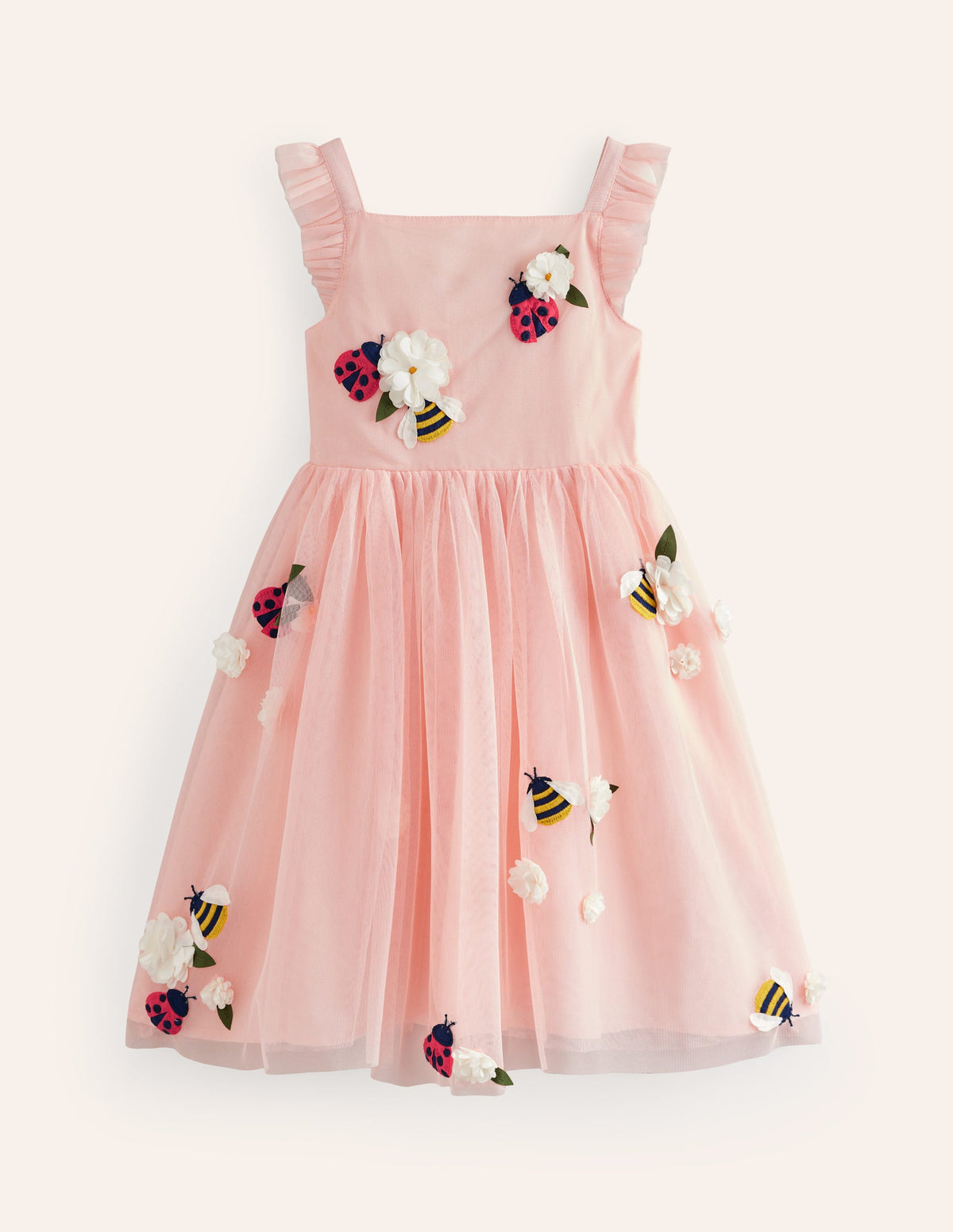 Tüllkleid mit Applikationen-Provence Staubrosa Käfer - Image 1