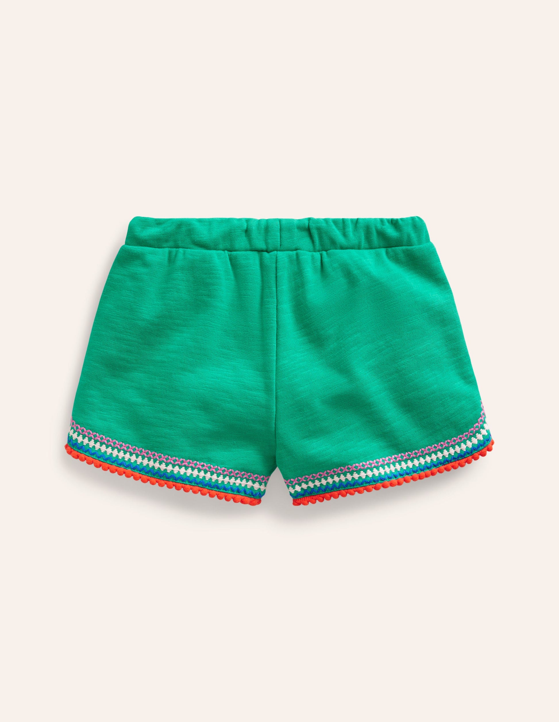 Jersey-Shorts mit Bommelbesatz-Jadegrün-2