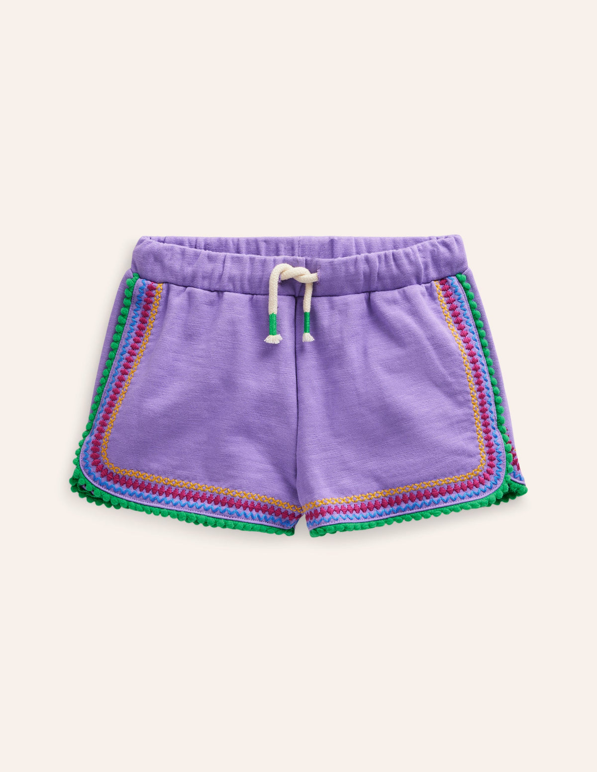 Jersey-Shorts mit Bommelbesatz-Krokus-Violett - Image 1
