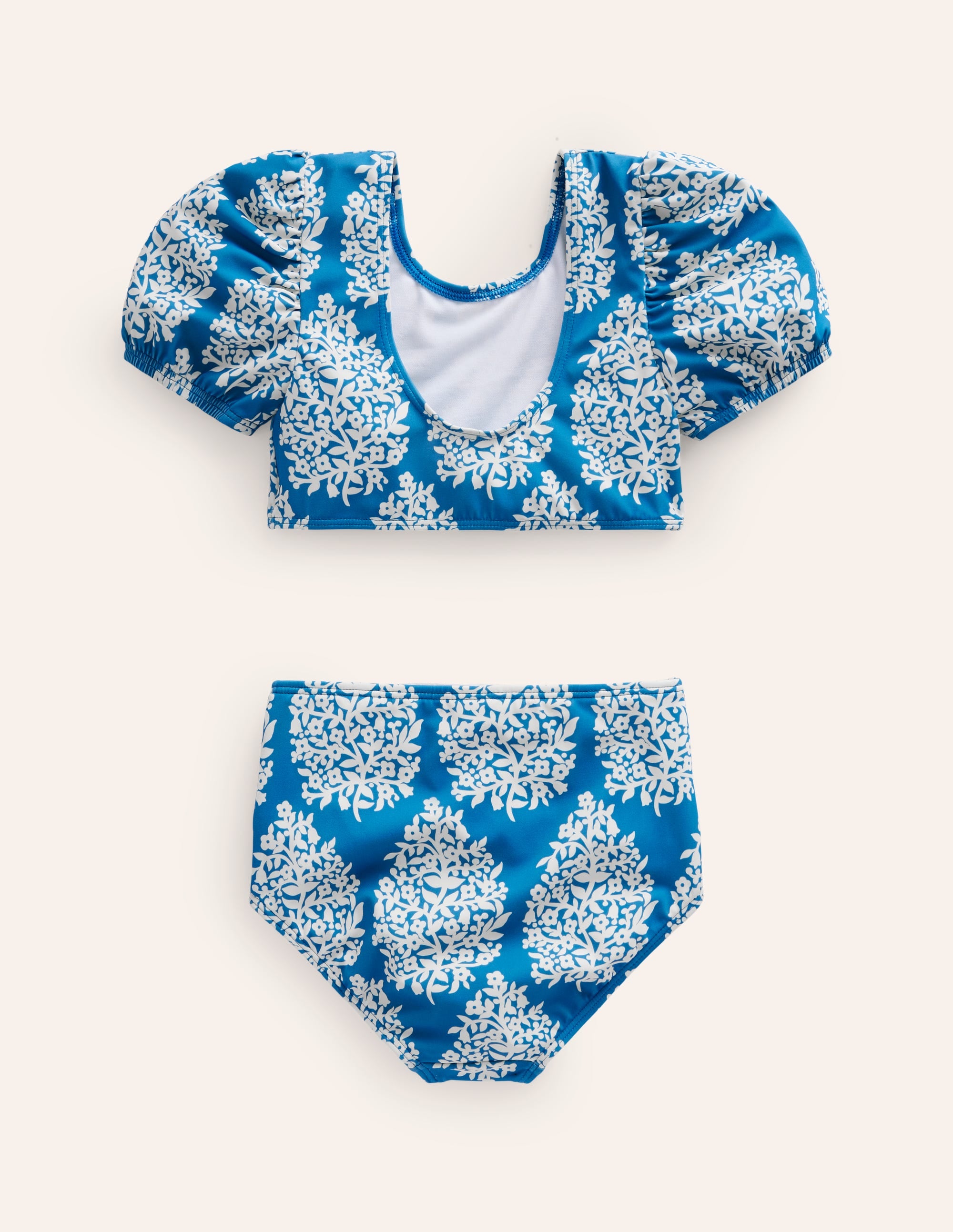 Bikini mit Puffärmeln-Cabana-Blau Kleines Blumenmuster - Image 5