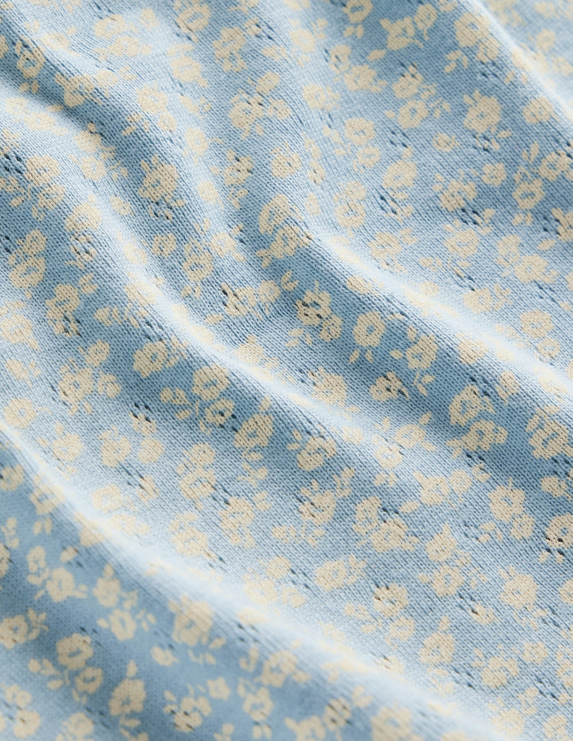 Pointelle-Top-Vintage Blau Floral - Image 3