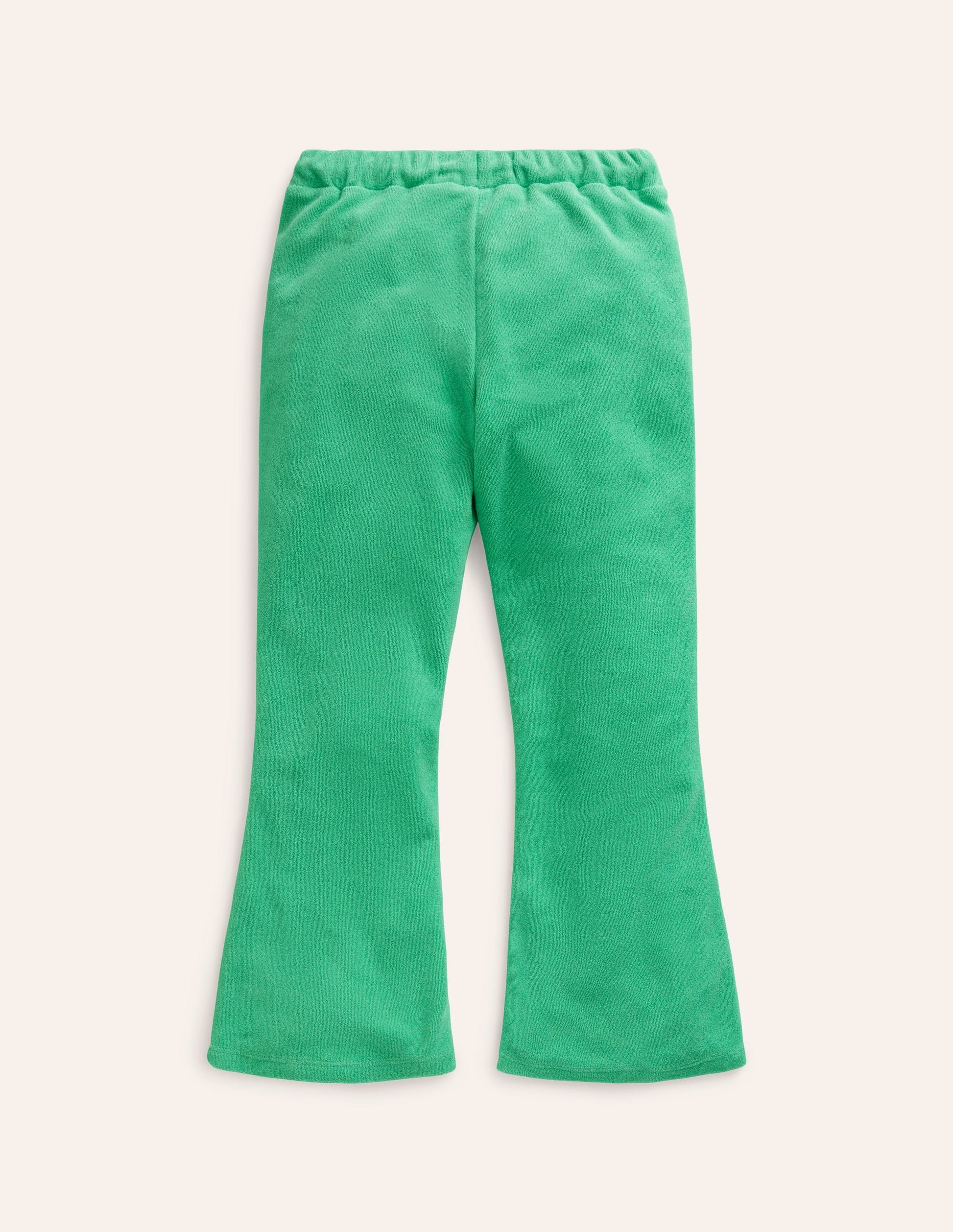 Pantalon évasé en éponge-Vert petit pois-5