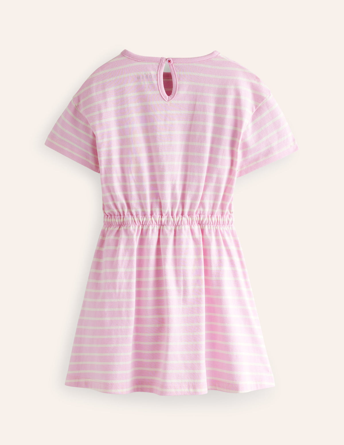 Kleid mit Bindegürtel und Applikation-Zuckererbse/Naturweiß Eiscreme-2