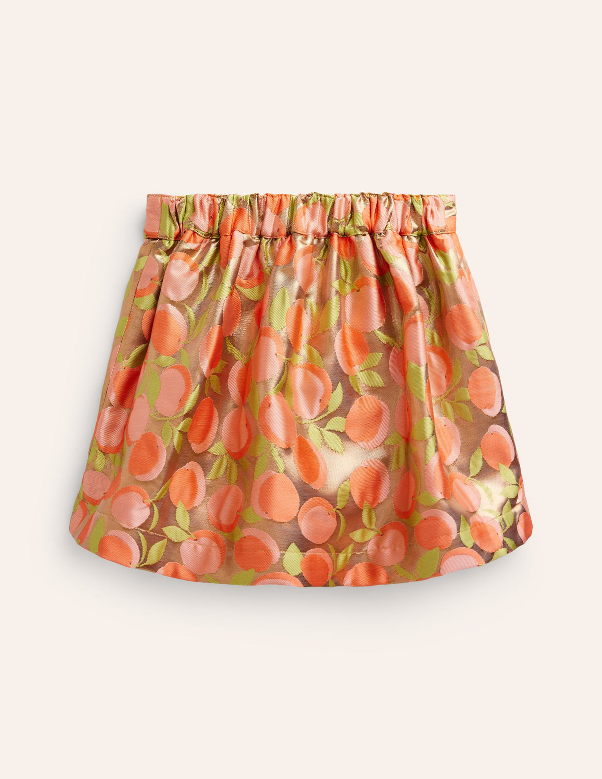 Jupe en jacquard métallisé-Jacquard pêche doré - Image 2