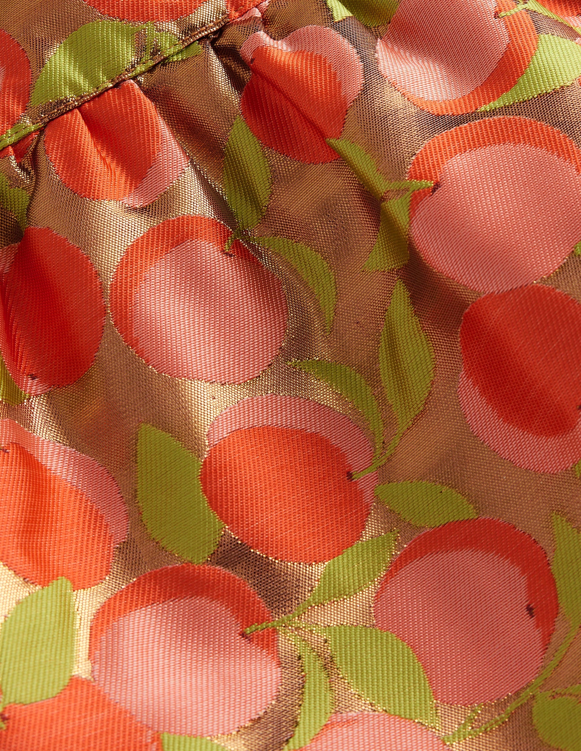 Jupe en jacquard métallisé-Jacquard pêche doré-3