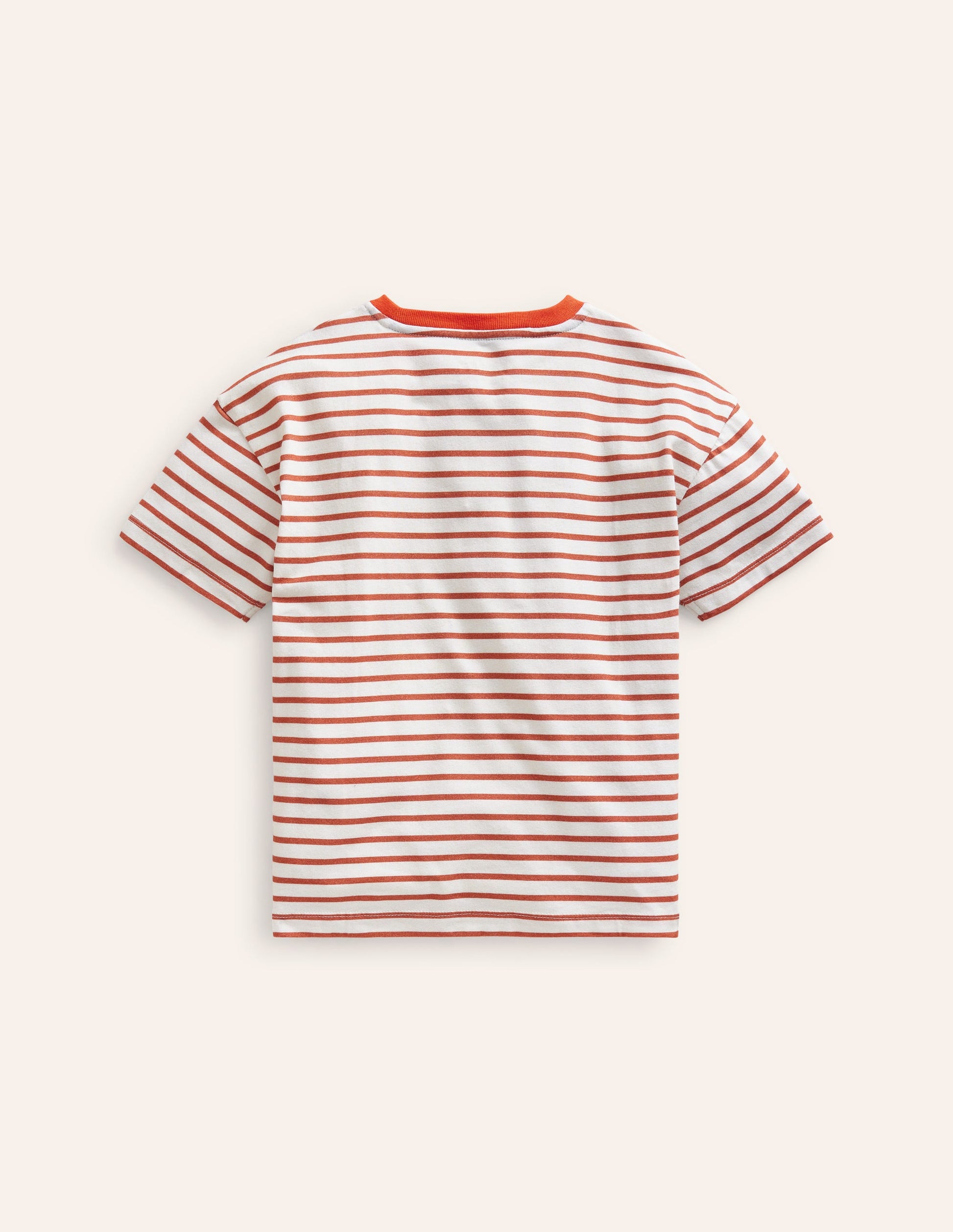 Lockeres T-Shirt aus Bouclé-Naturweiß/ Korallenrosa Eiscreme-2