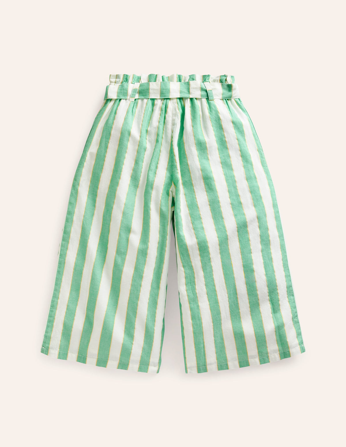 Pantalon large imprimé-Rayé lurex vert - Image 2