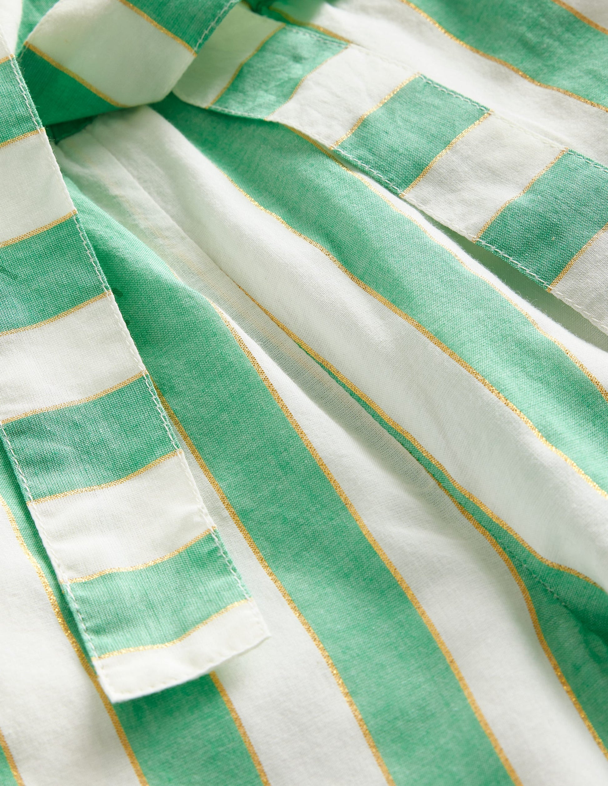 Pantalon large imprimé-Rayé lurex vert-3