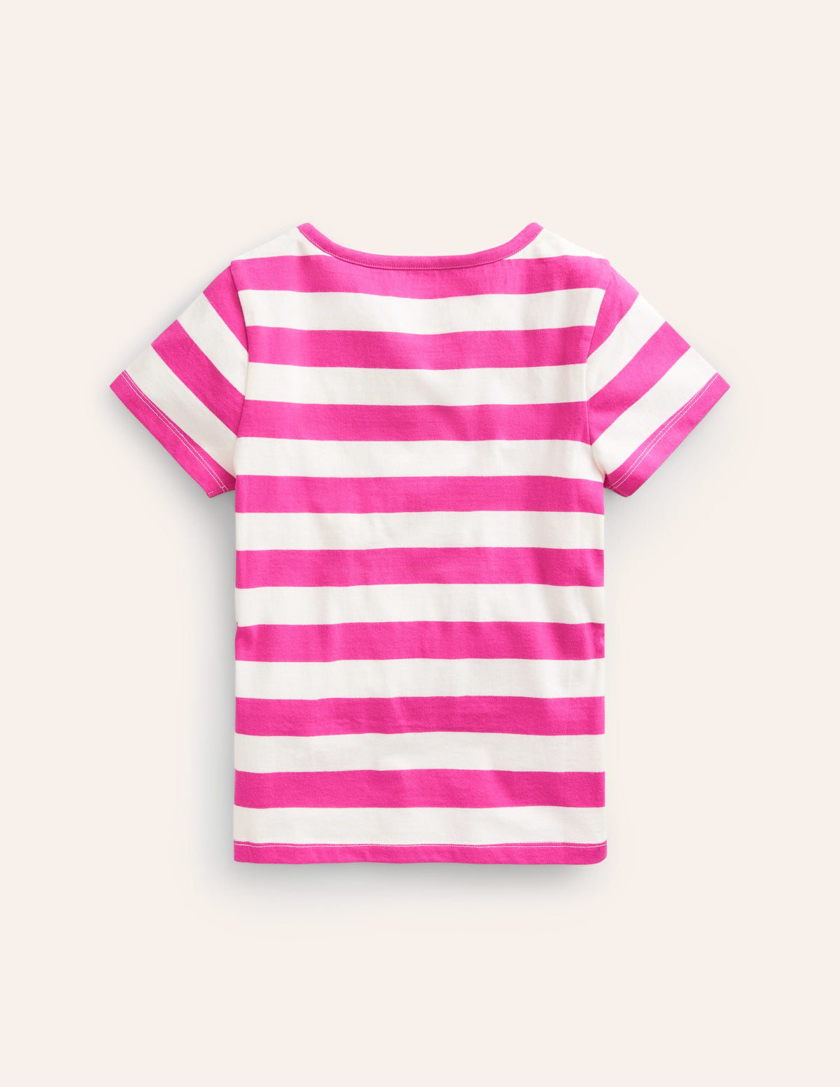 Kurzärmeliges T-Shirt mit Applikation-Rosa/Naturweiß Luchs-3