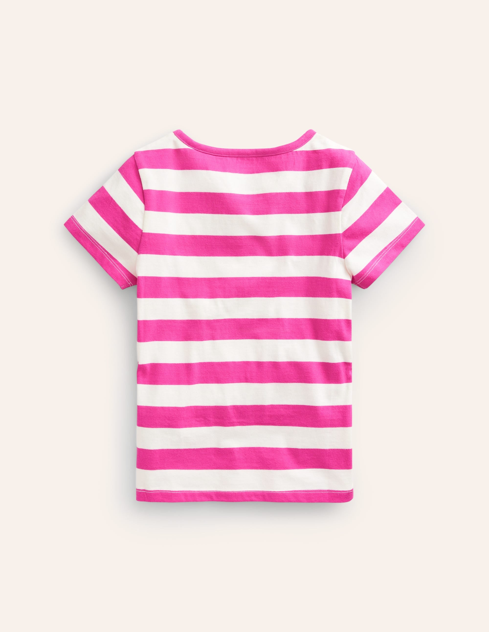 Kurzärmeliges T-Shirt mit Applikation-Rosa/Naturweiß Luchs - Image 3