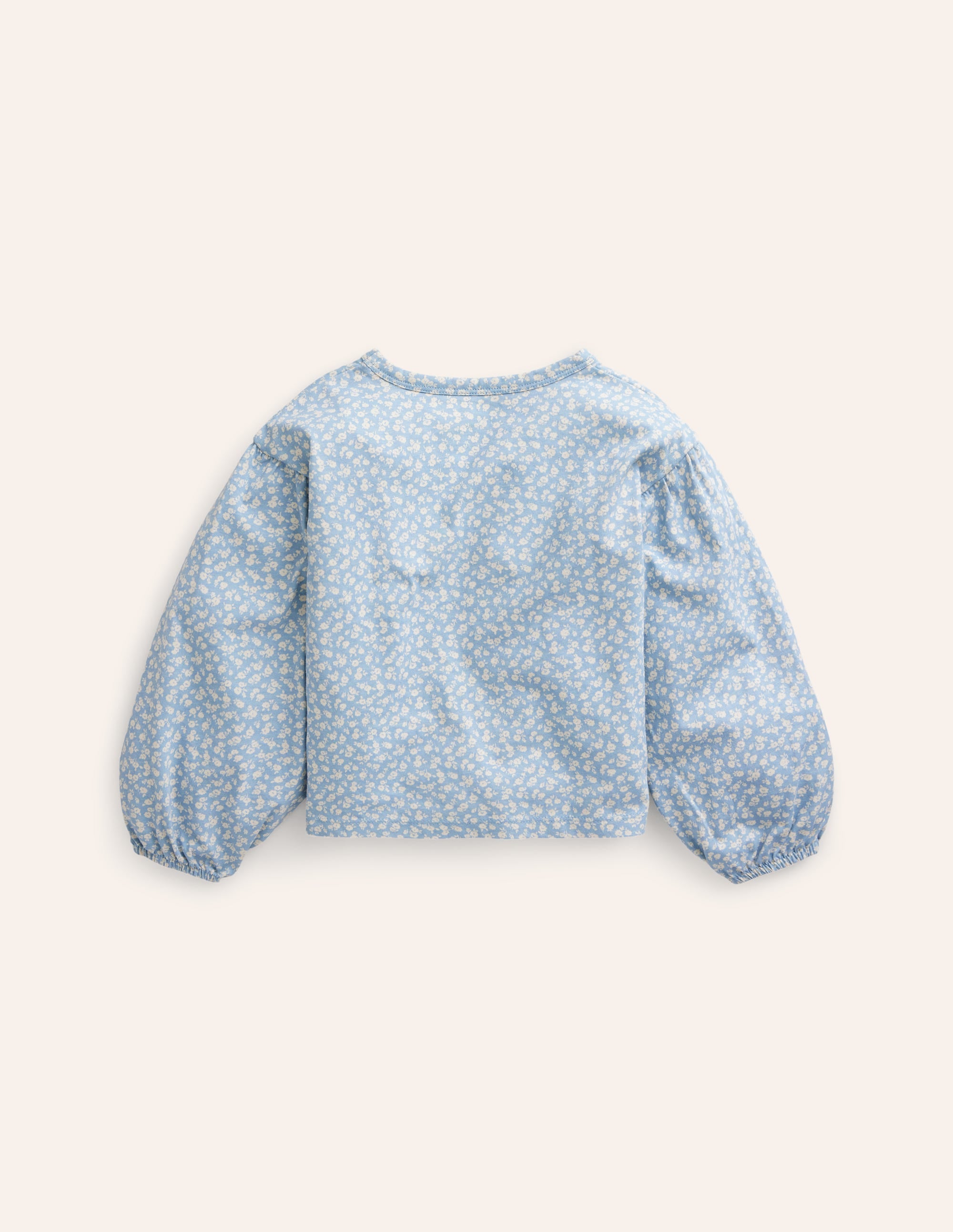 Logo-Oberteil mit Blousonärmeln-Vintage-Blau Ditsy Regenbogen - Image 2