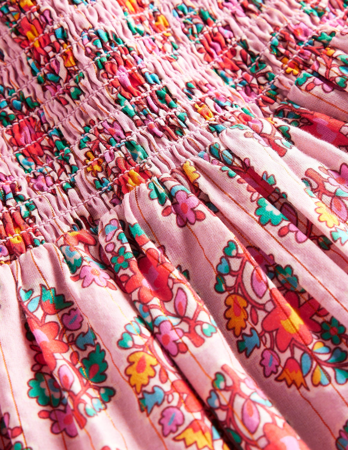Maxi-Sommerkleid mit Rüschenträgern-Zuckermandel Rosa Paisley-5