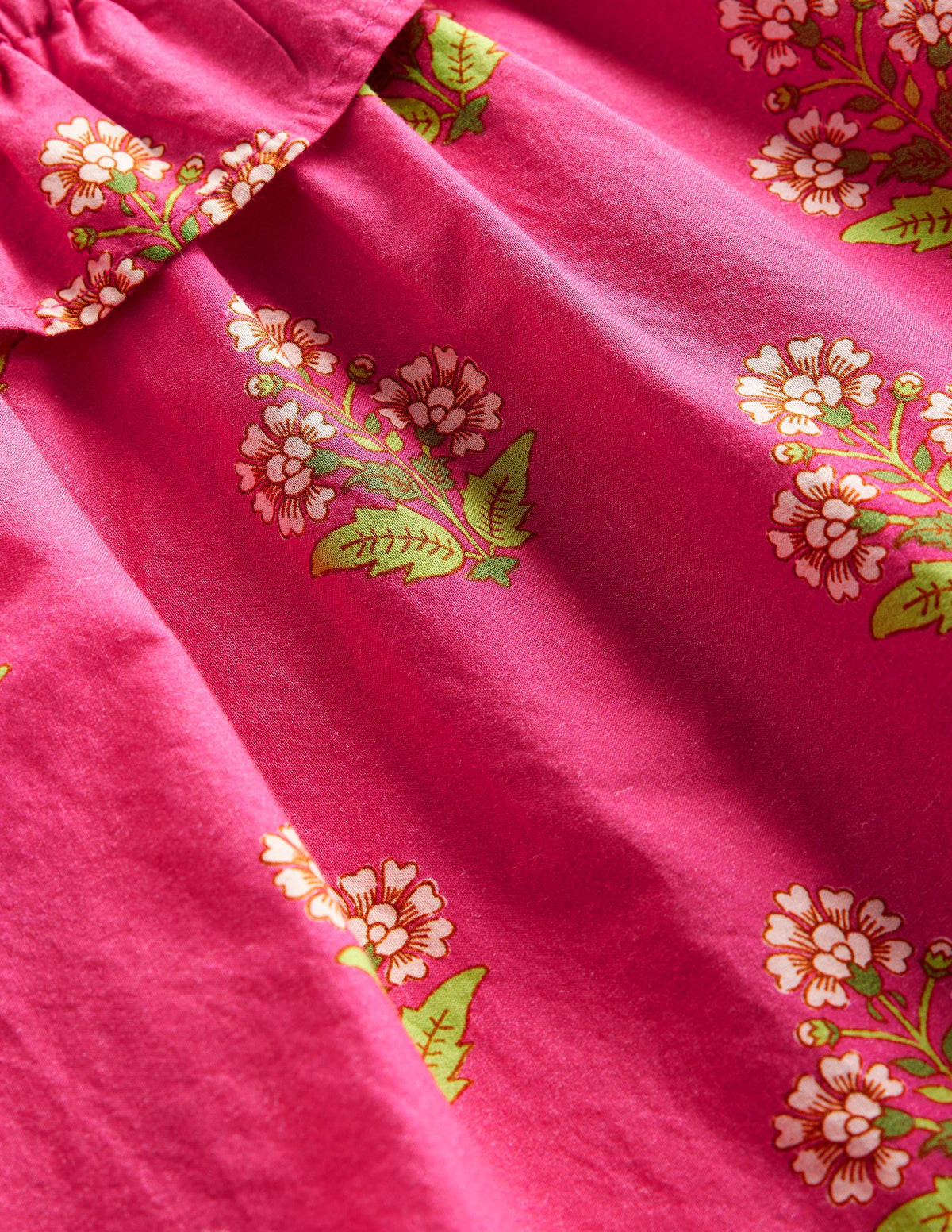 Gewebtes Kleid mit Rüschenausschnitt-Pink Kleiner Holzblock - Image 3