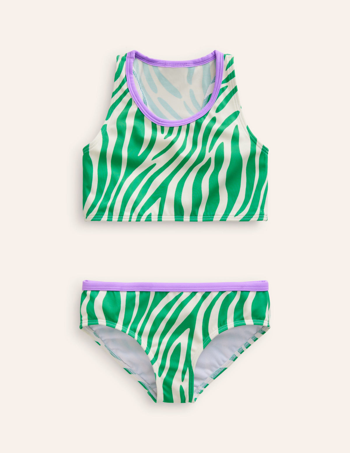 Bikini-Set mit Racerback-Erbsengrün Zebra-1
