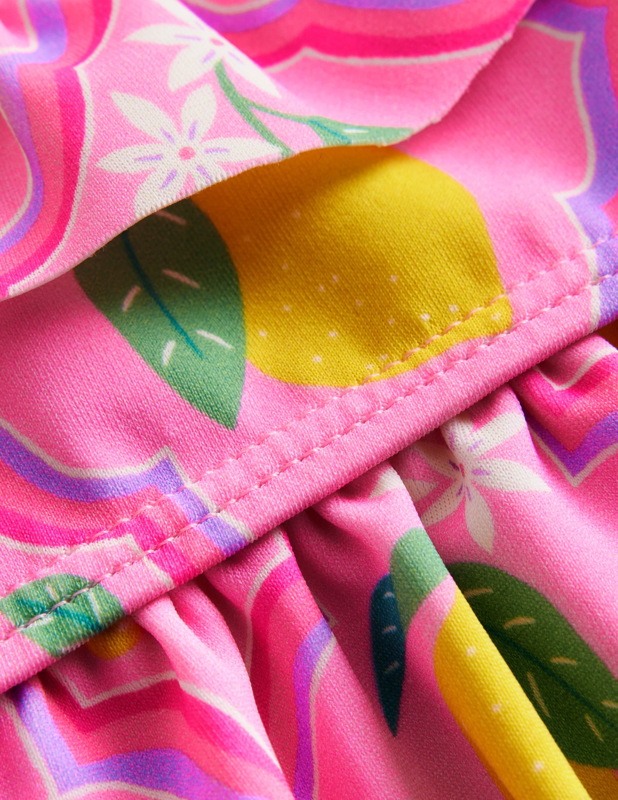 Bikini noué dans le dos à volants-Citronneraie rose - Image 3