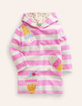 Appliqué Towelling Throw-On-Pink/Vanilla Pod Ice Creams