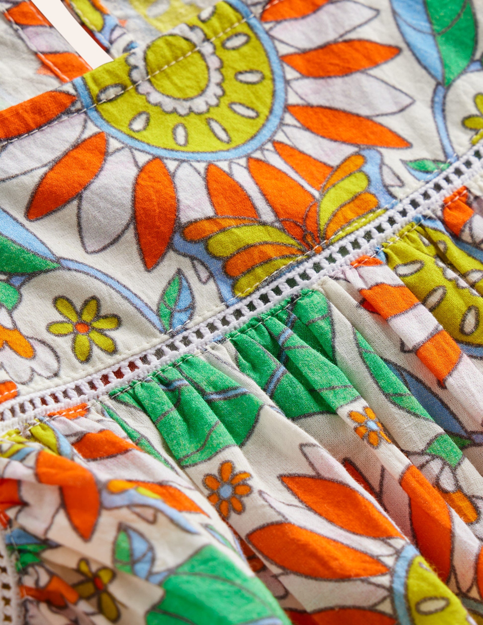 Leichtes Freizeitkleid-Bunt Gänseblümchen-3