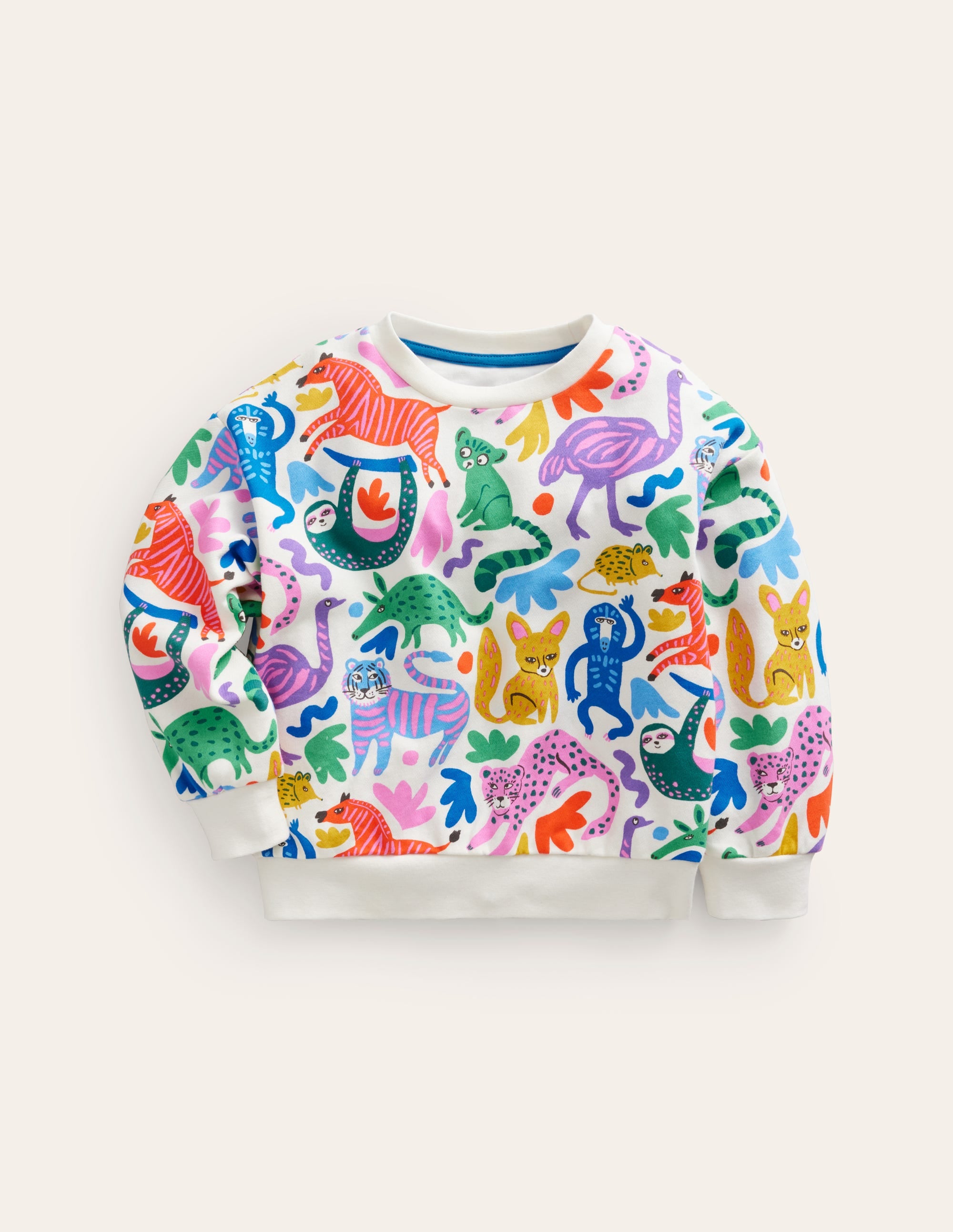Bedrucktes Sweatshirt mit lockerer Passform-Bunt Safari Freunde - Image 1