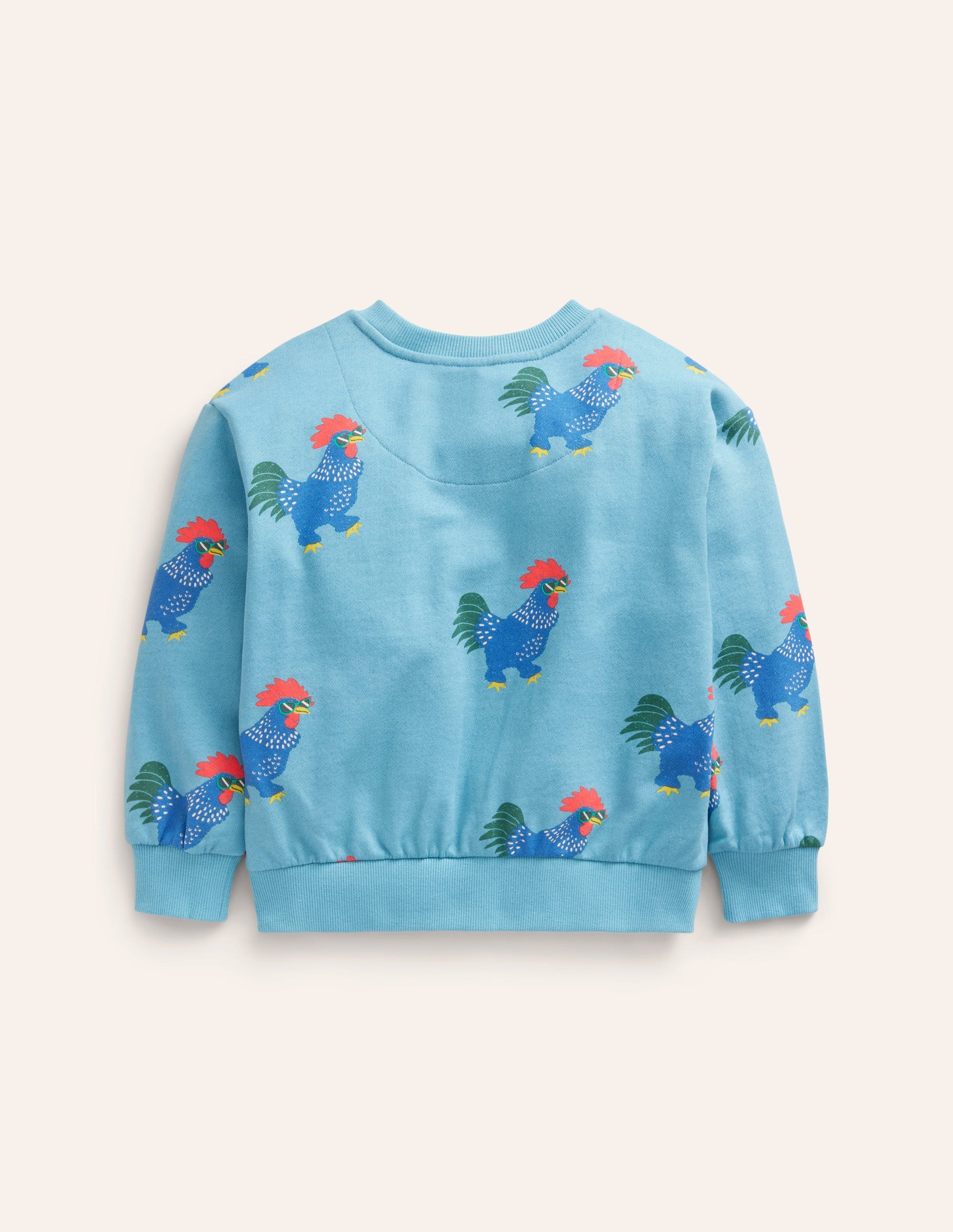 Bedrucktes Sweatshirt mit lockerer Passform-Pavillion Blau Hähnchen-2
