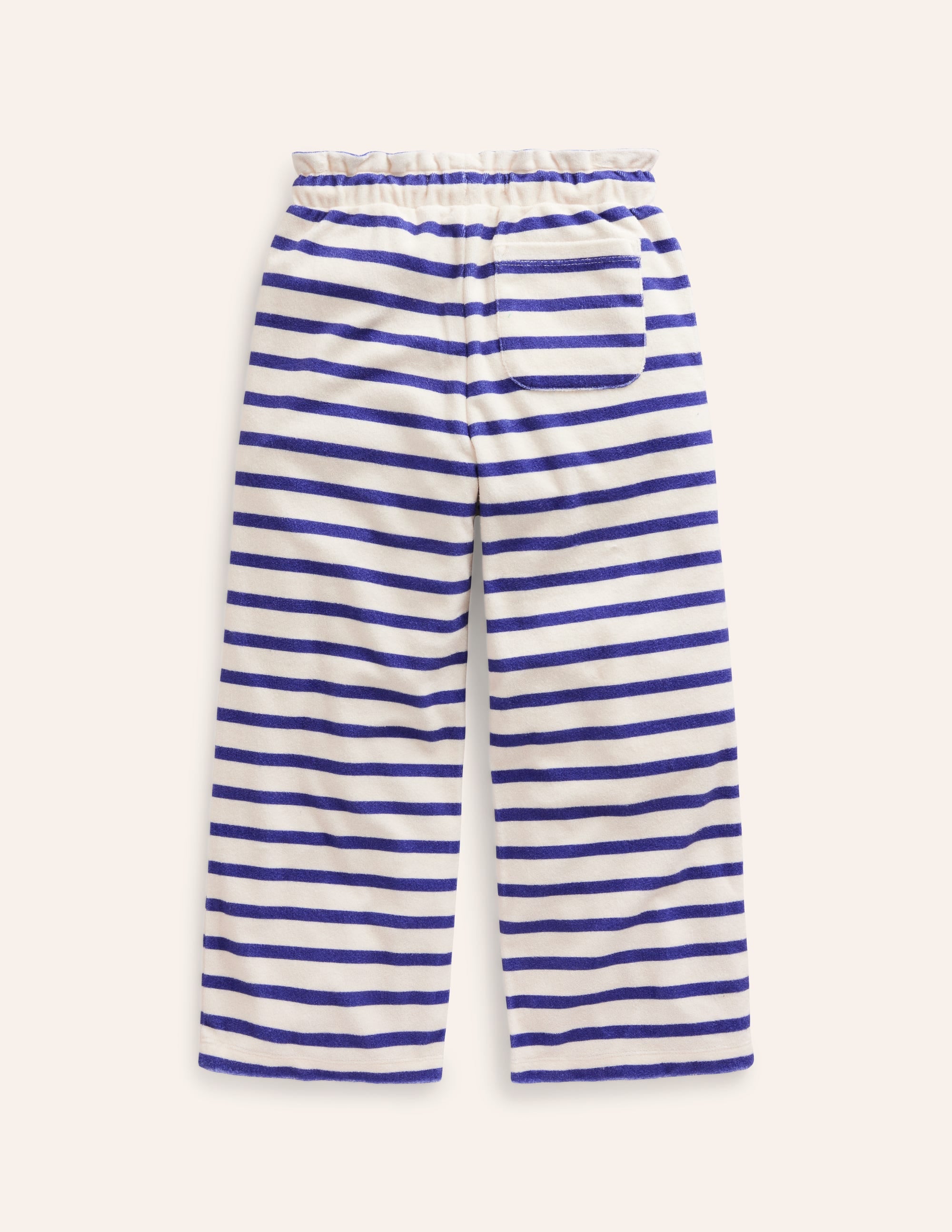 Towelling Trousers-Navy/ Ivory Stripe - Image 2
