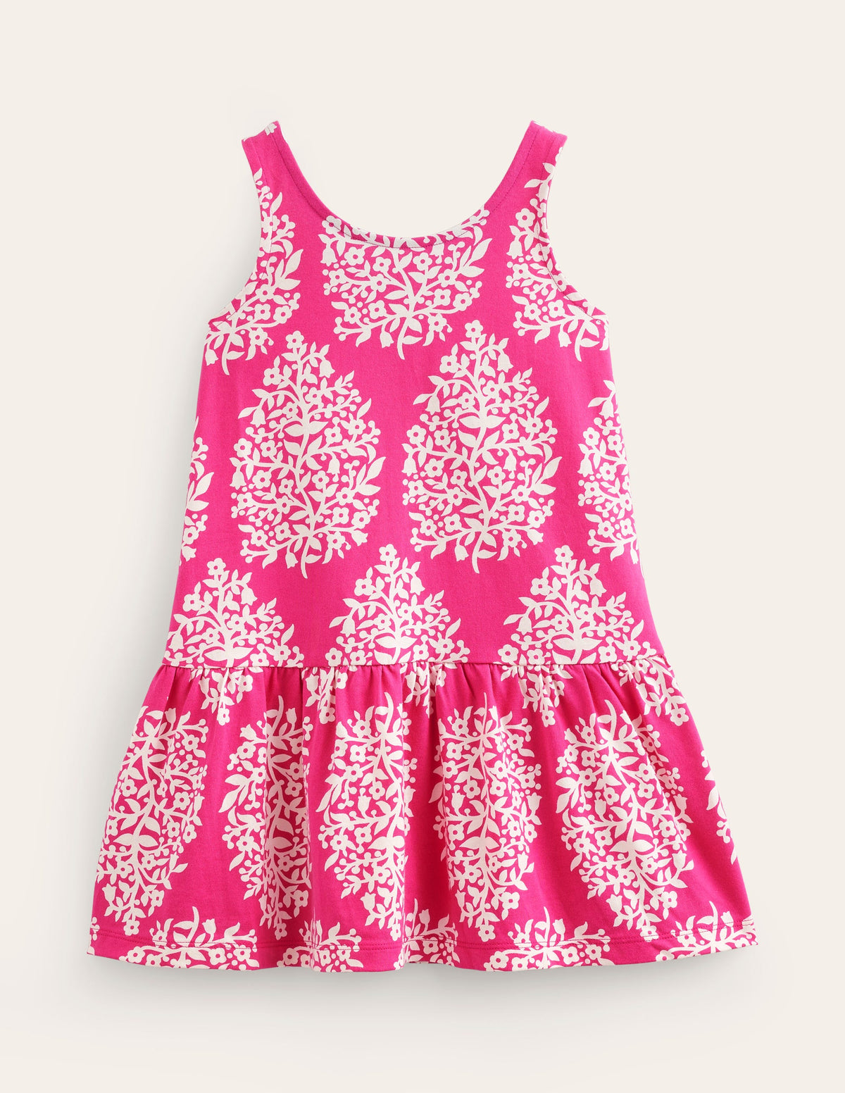 Trägerkleid mit tiefer Taille-Rosa Holzblock - Image 1