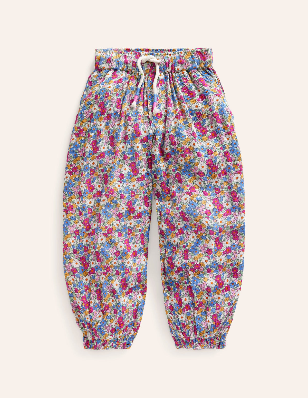 Schmal zulaufende Freizeithose-Festivalrosa Nautisch Blumenmuster - Image 1