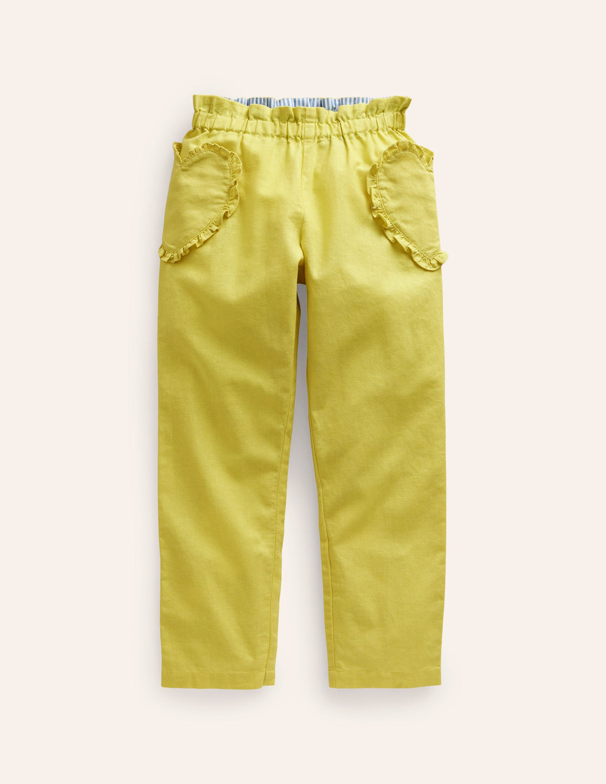 Baumwoll-Leinenhose zum Hineinschlüpfen-Würziges Gelb-1