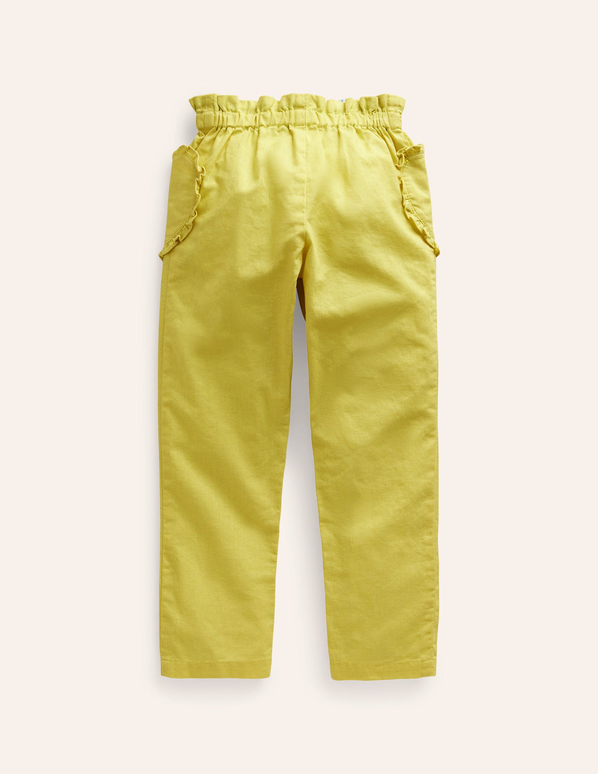 Baumwoll-Leinenhose zum Hineinschlüpfen-Würziges Gelb-2
