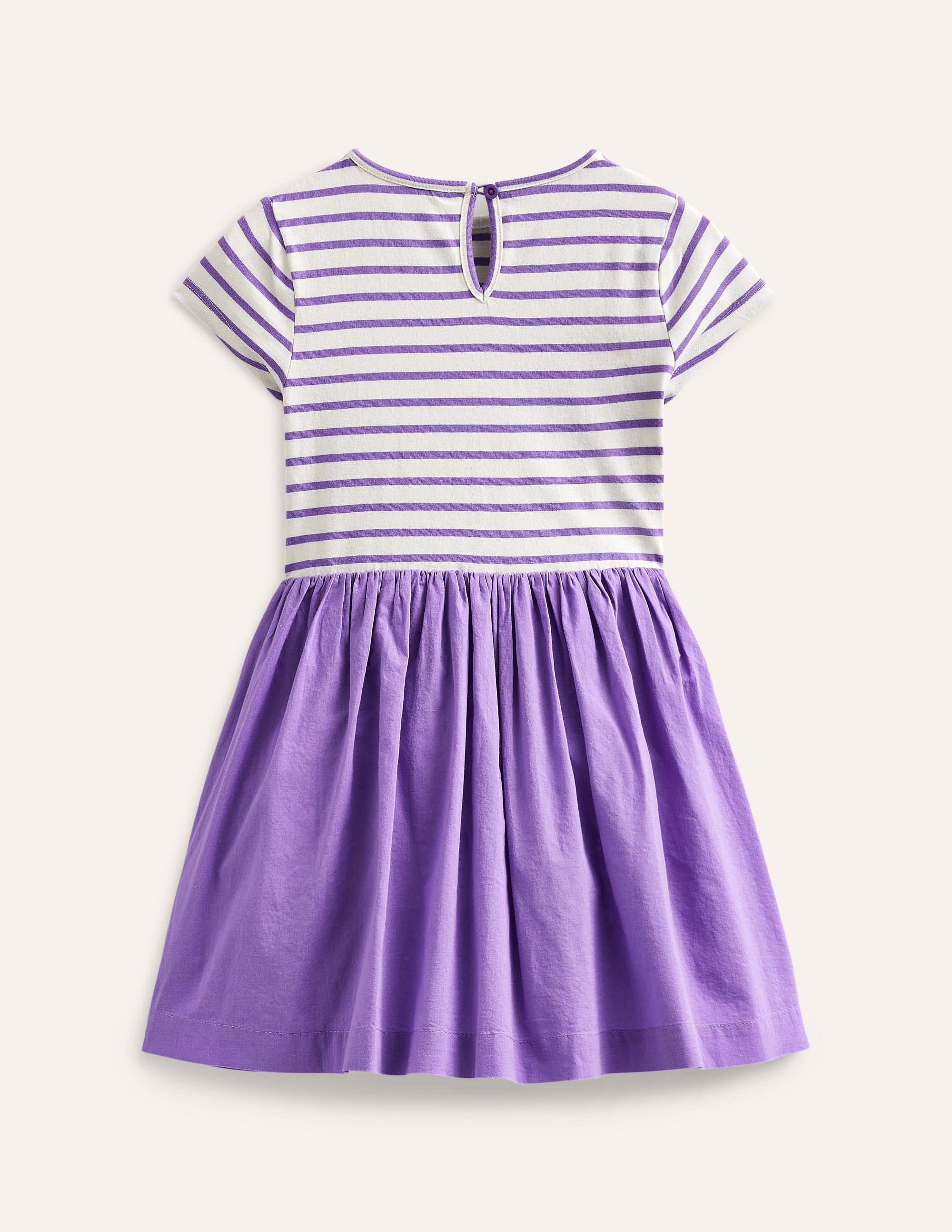 Gewebtes Kleid mit Applikationen-Mix-Fliederlila/Vanille Tiere - Image 2