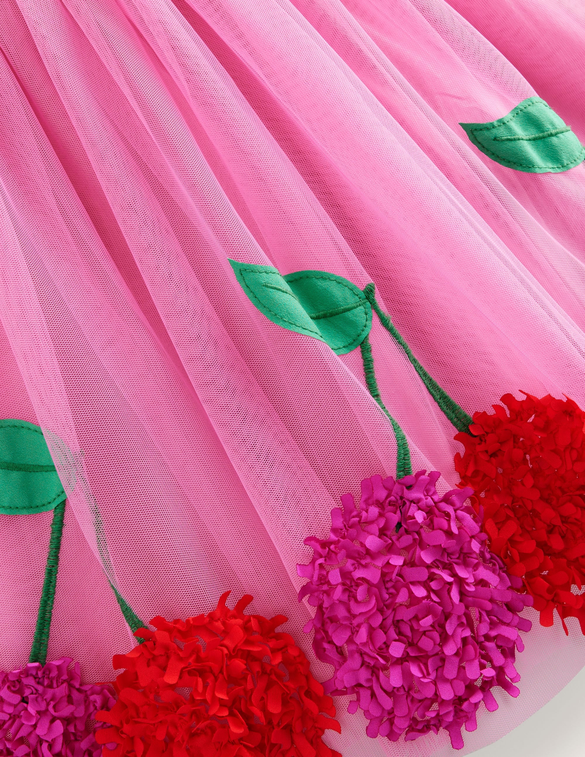 Jerseykleid mit Tüllrock und Applikation-Rosa Kirschen - Image 3