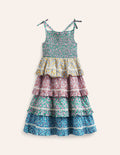 Gestuftes Kuddelmuddel-Sommerkleid-Kuddelmuddel geblümt