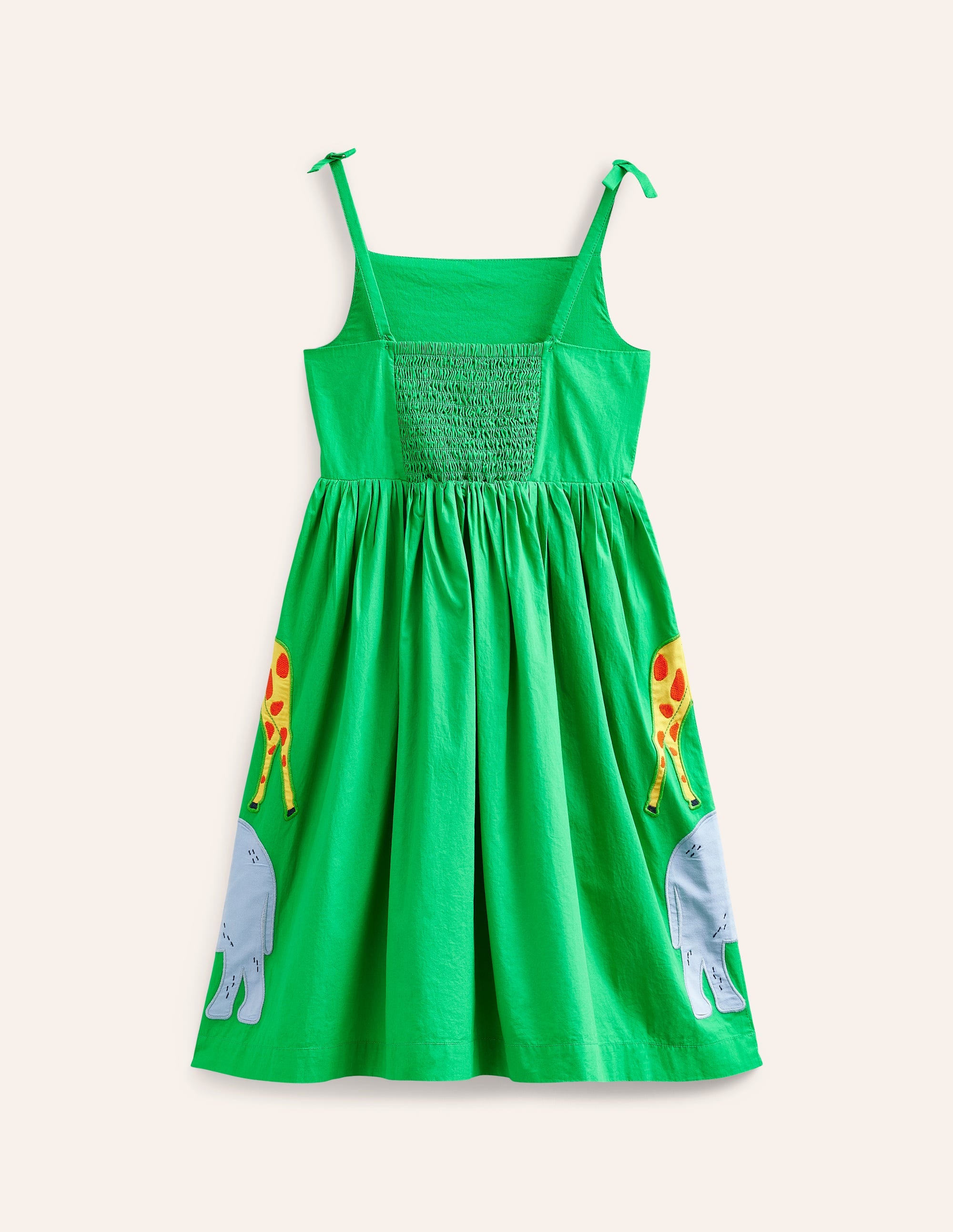 Baumwollkleid mit Applikationen-Blassgrün Safari-Tiere - Image 2