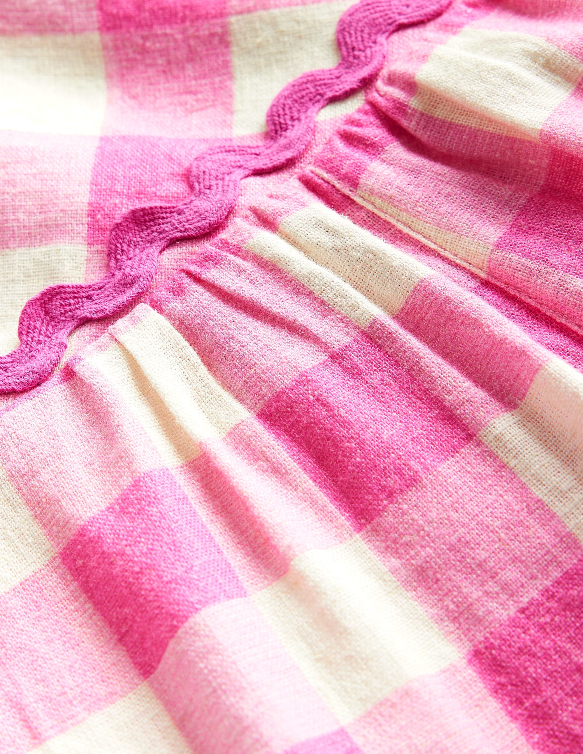 Combinaison large festonnée-Vichy rose - Image 3