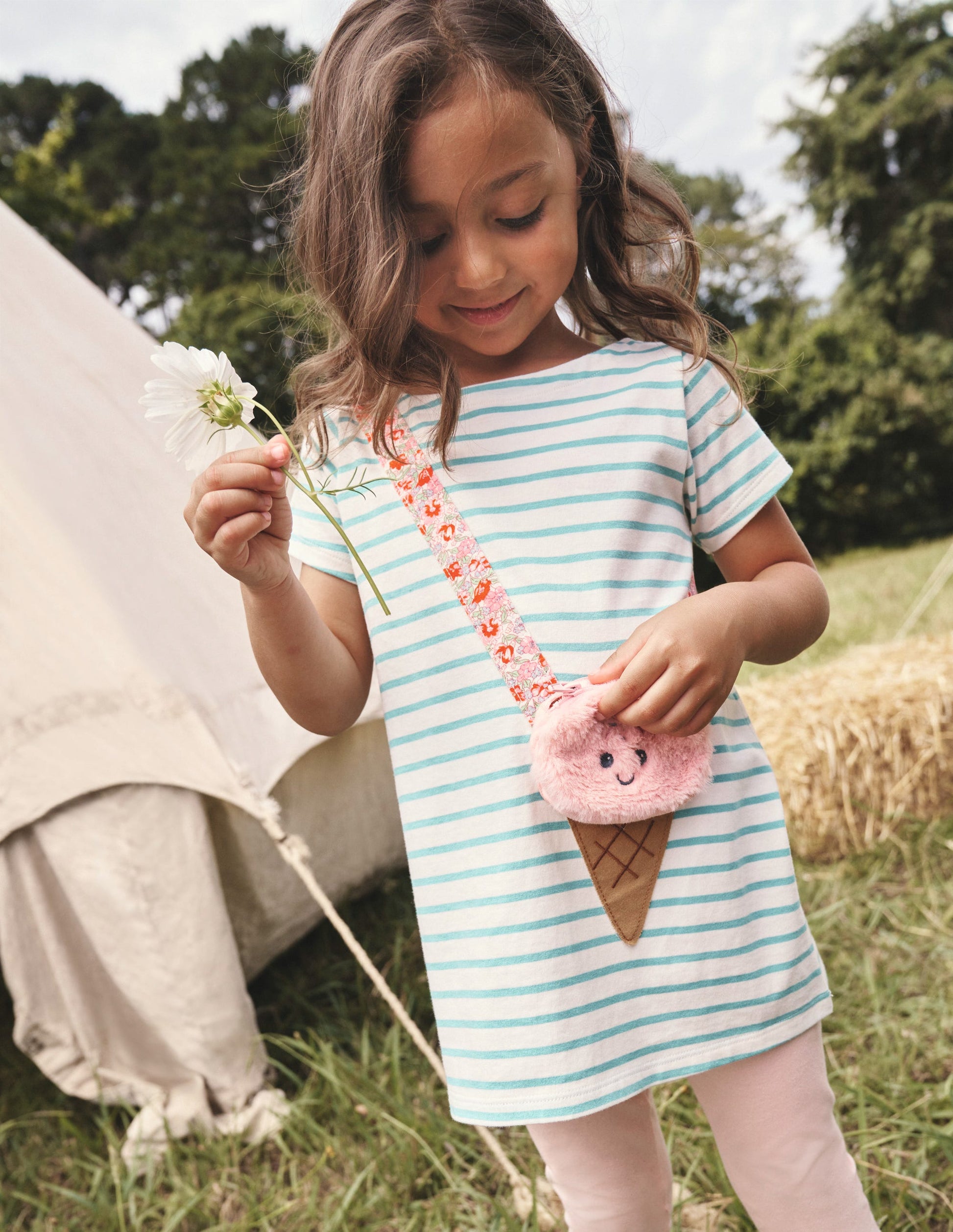 Fun Pocket Appliqué Tunic-Ivory/Brook Blue Stripe-4