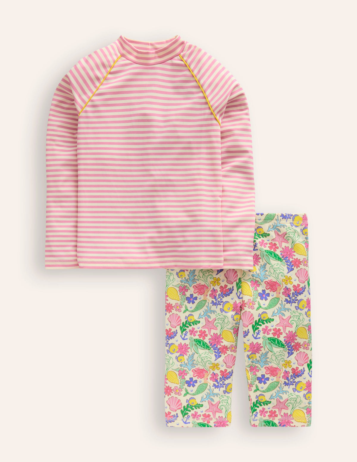 Sun Safe Rash Vest Set-Multi Mermaid Ditsy - Image 1