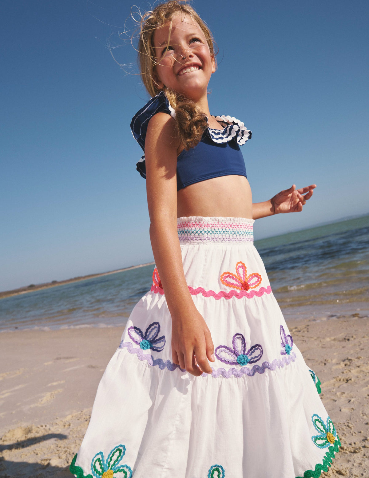 Bikini mit Zackenlitze und Rüschen-Saphirblau - Image 5