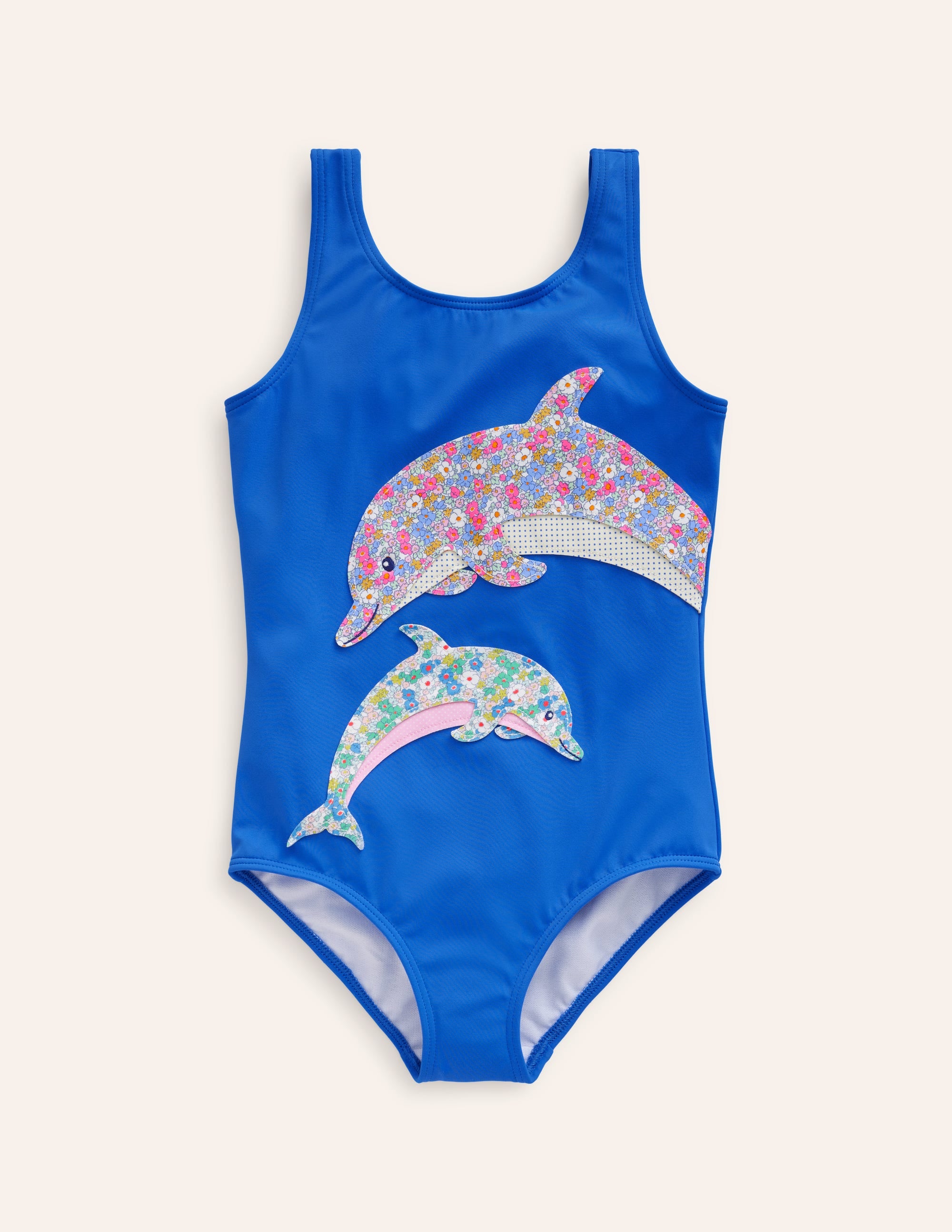 Badeanzug mit lustigen Applikationen-Meeresblau Delfin - Image 1