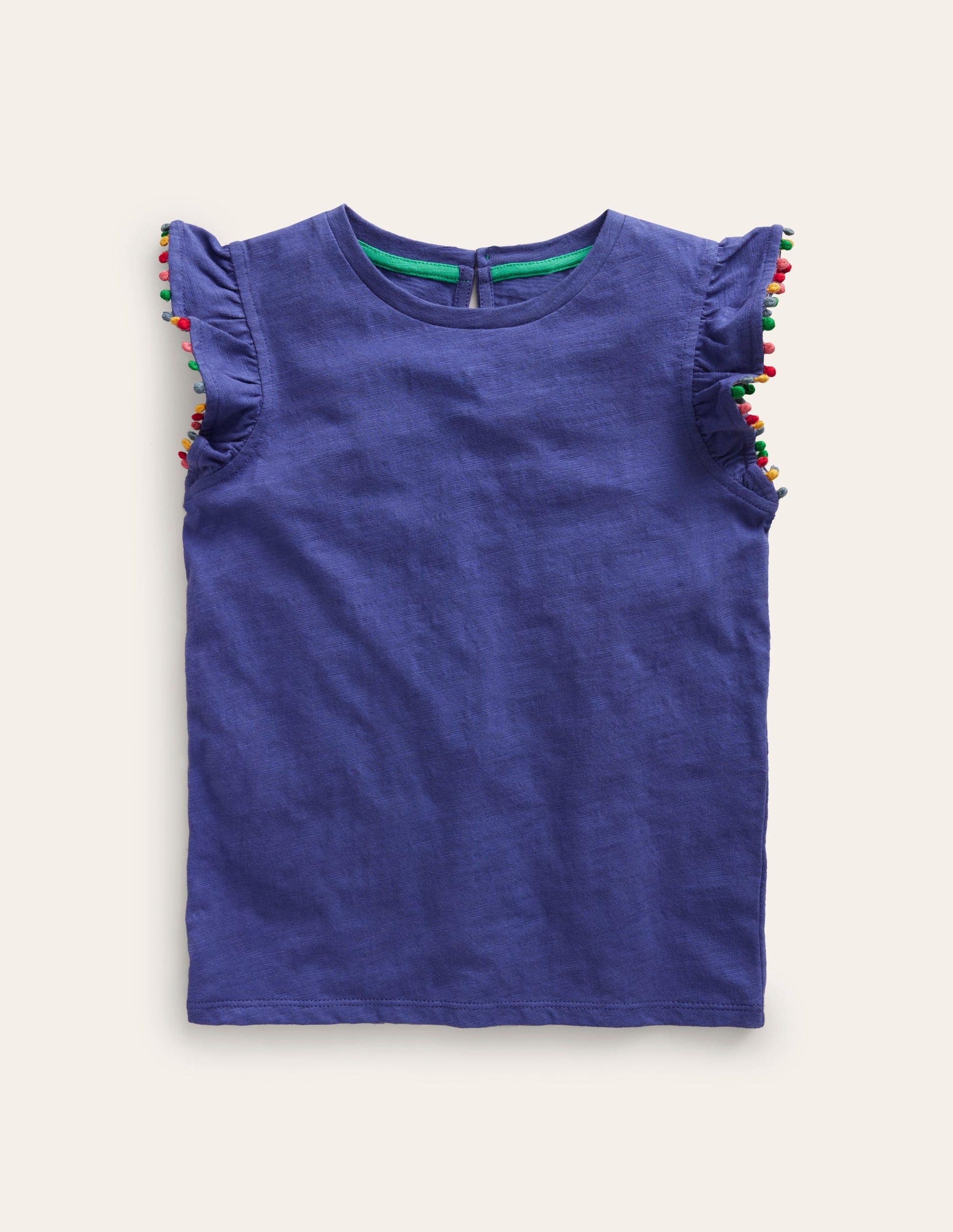 Pom Trim T-Shirt-Soft Starboard-1