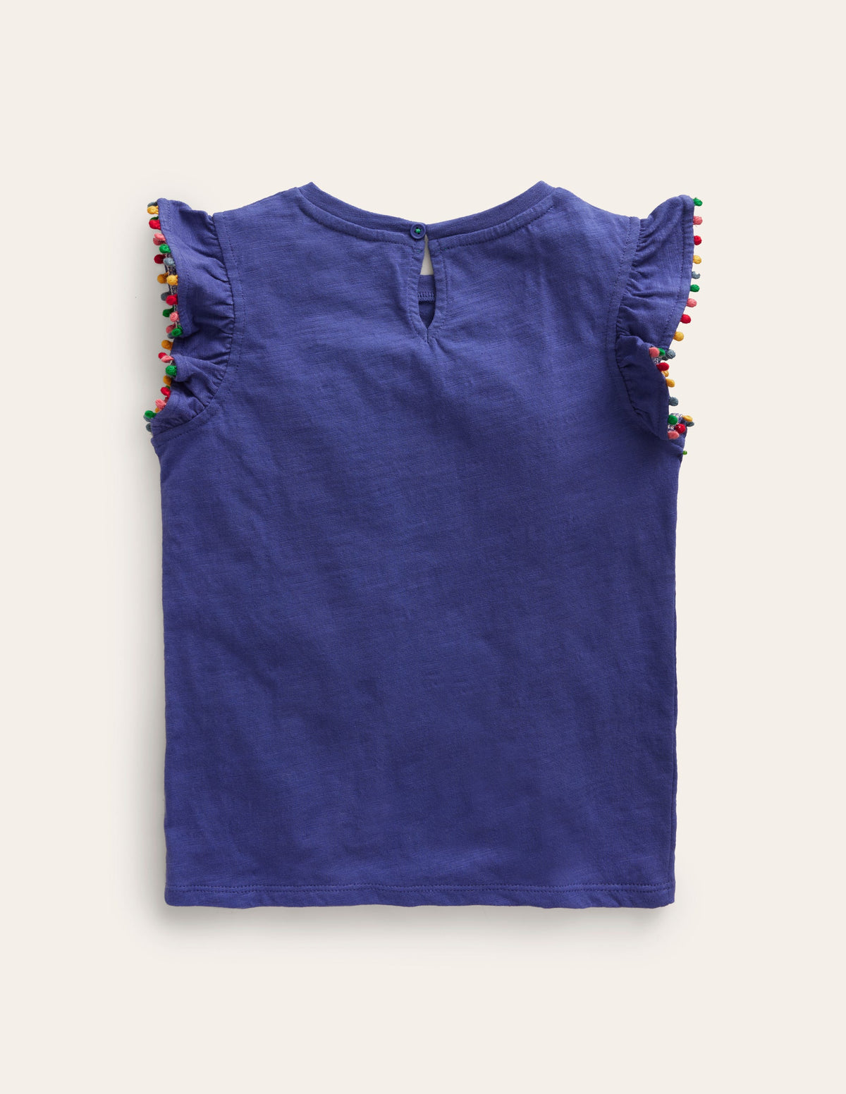 Pom Trim T-Shirt-Soft Starboard - Image 2