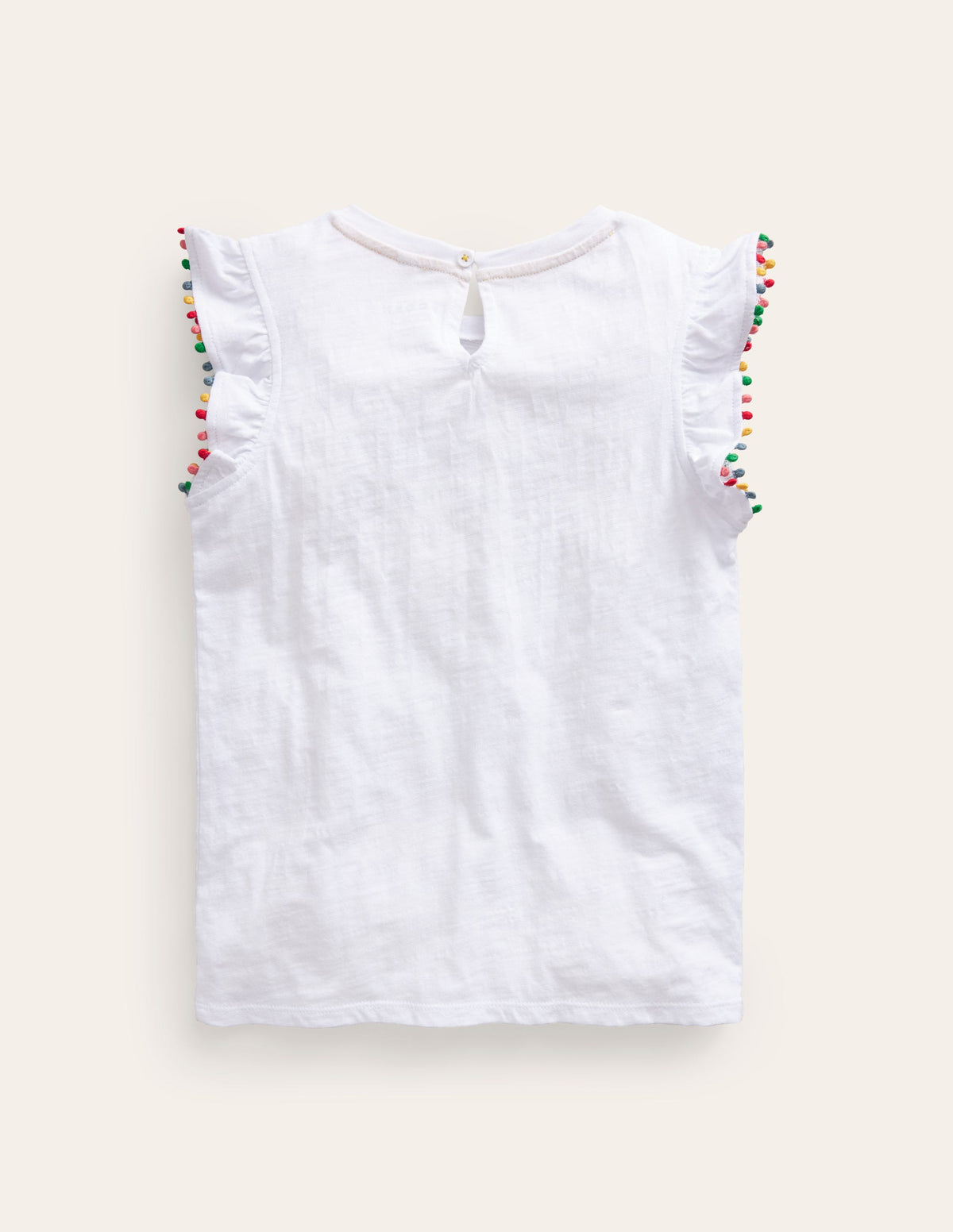 T-Shirt mit Bommelbesatz-Weiß-2