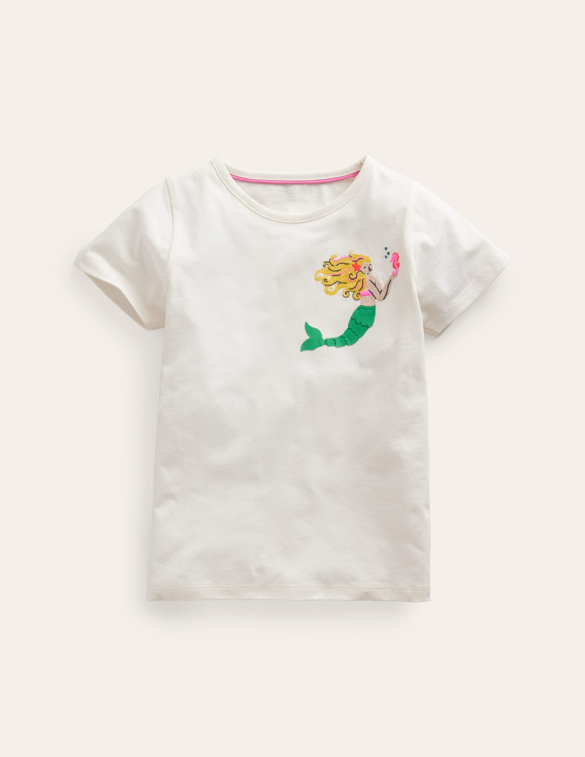T-Shirt mit Superstitch-Logo-Naturweiß Meerjungfrau-1