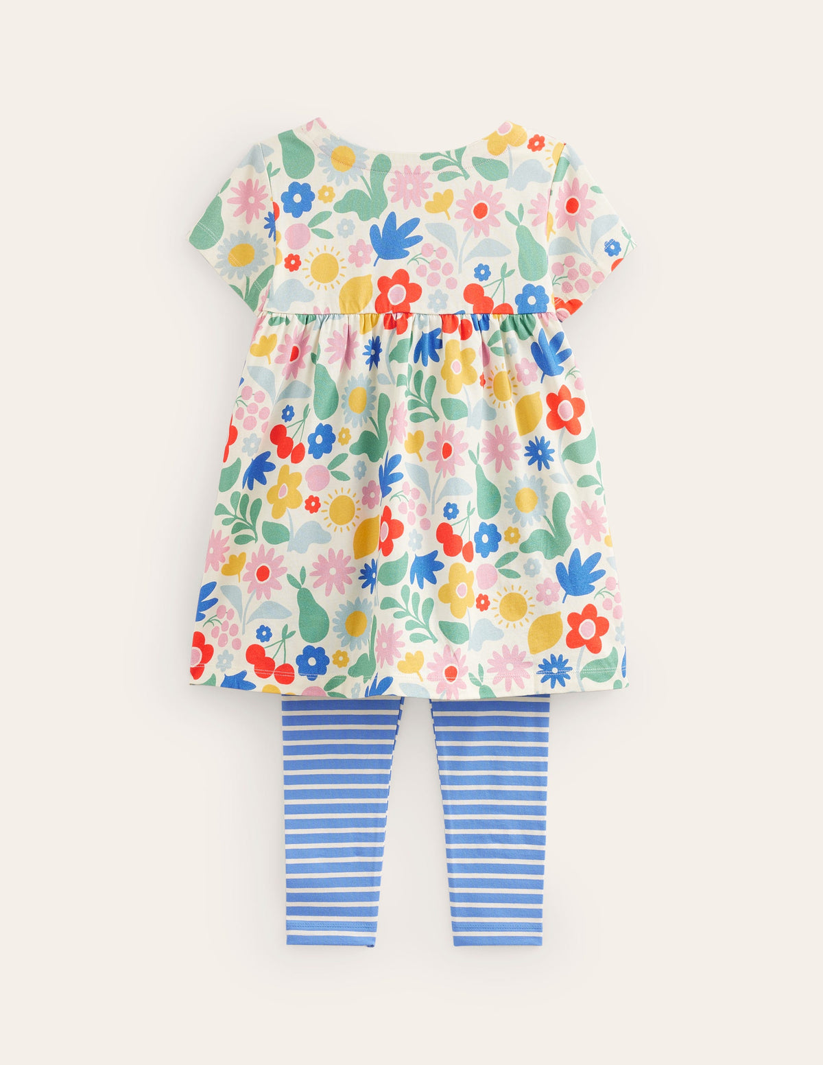 Short Sleeve Printed Tunic Set-Multi Holiday Stencil - Image 2